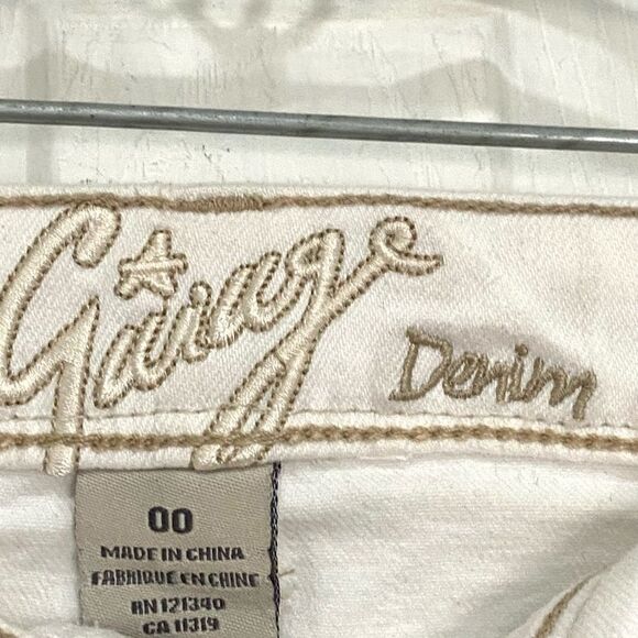 Garage Cream Denim Mini Skirt - Picture 3 of 5